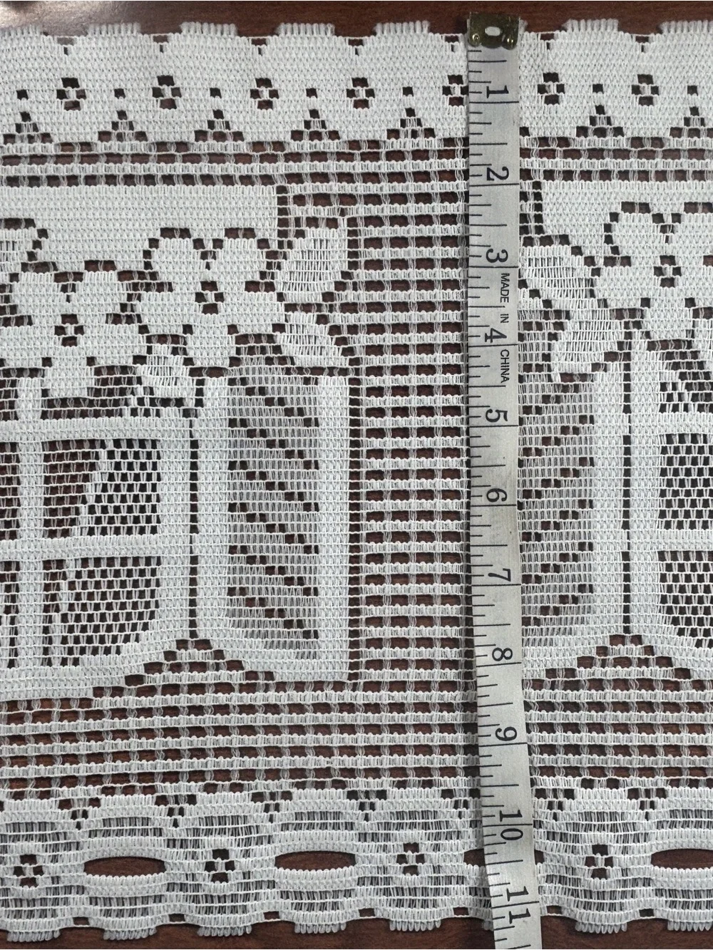 White Floral Lace Window Curtain Panel - Delicate Crochet Design